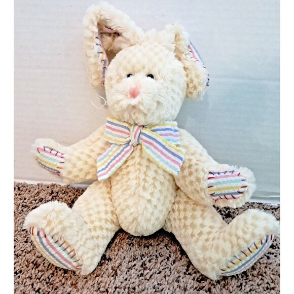 GANZ Other - GANZ Plush Rabbit Checkers Stuffed Easter Bunny Searsucker Striped Stitches Ears